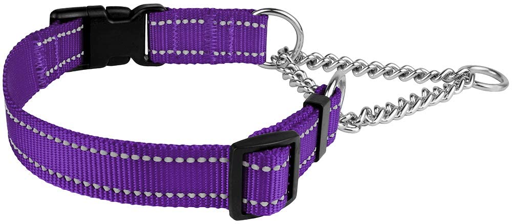 reflective martingale dog collar-reflective martingale collar-reflective martingale dog collars-martingale collar with quick-release buckle-side release dog collar