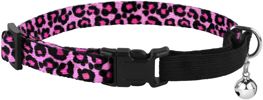 leopard print cat collar-cheetah print cat collar-how to open breakaway cat collar