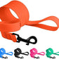 CollarDirect Waterproof Dog Leash Small Medium Large Durable Pet Leashes for Walking Training Running Pink Black Blue Orange Green (L, Orange)