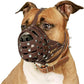 CollarDirect Pitbull Dog Muzzle Leather Amstaff Muzzles Staffordshire Terrier Secure Basket (Brown)