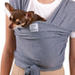 Dog Sling Carrier for Small Dogs - Anti-Anxiety Cat Sling, Puppy Pouch - Pet Sling in Gray Black Blue Green Pink Yellow (Gray, Standard)