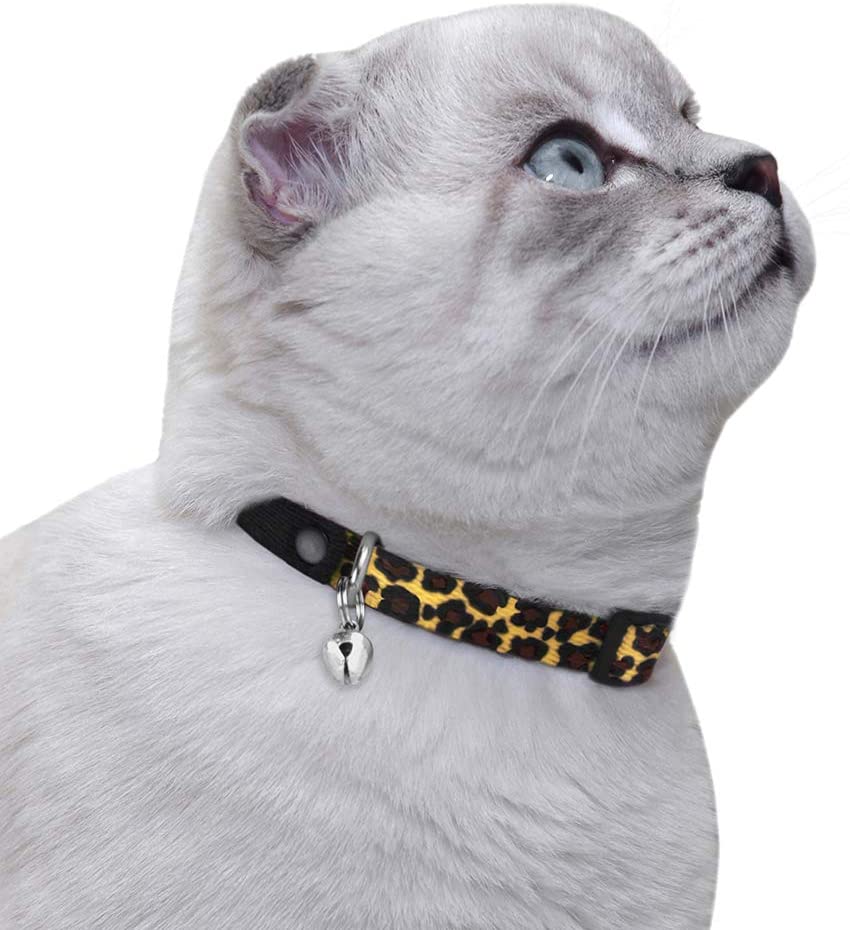leopard print cat collar-cheetah print cat collar-how to open breakaway cat collar