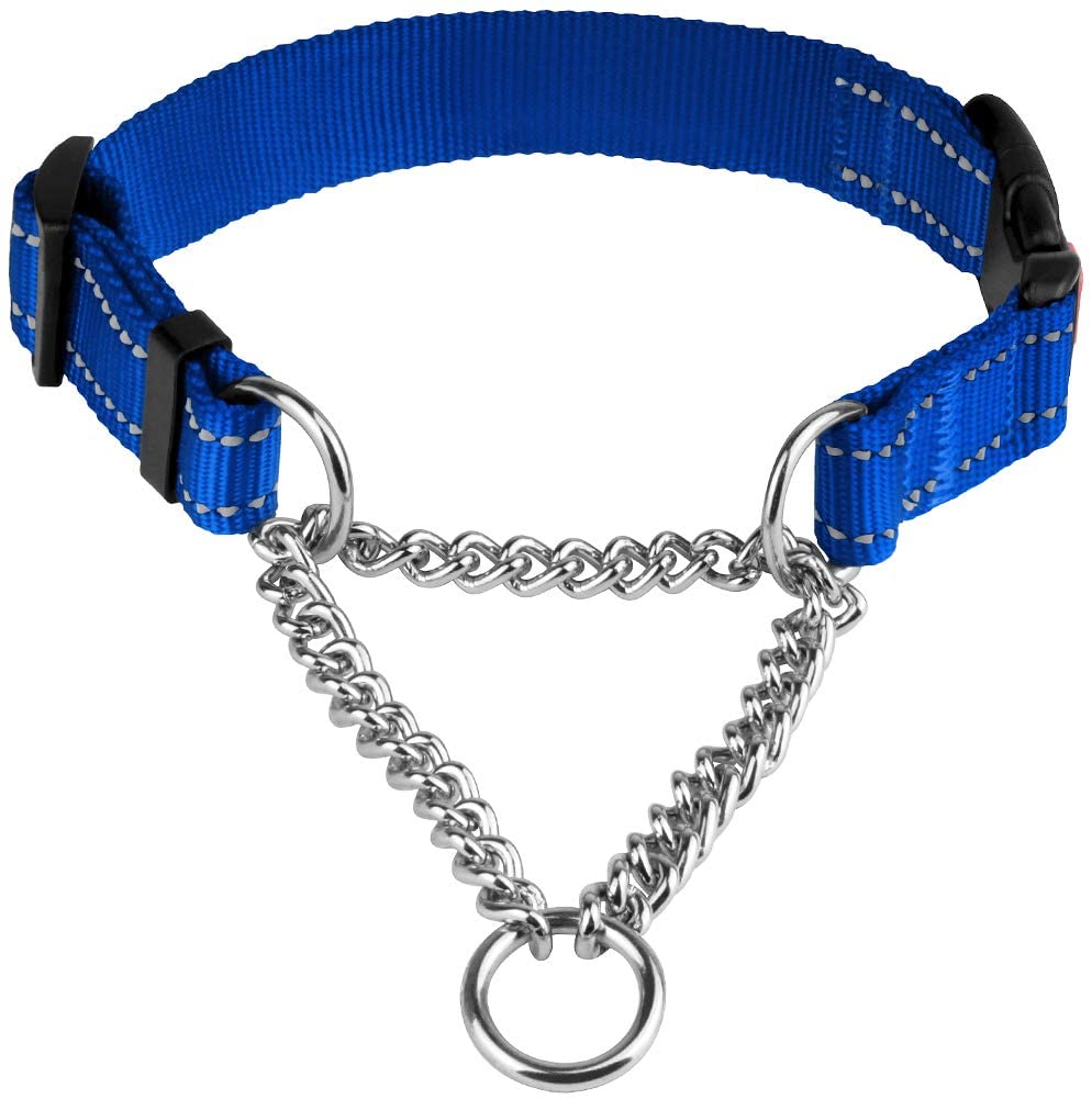 reflective martingale dog collar-reflective martingale collar-reflective martingale dog collars-martingale collar with quick-release buckle-side release dog collar