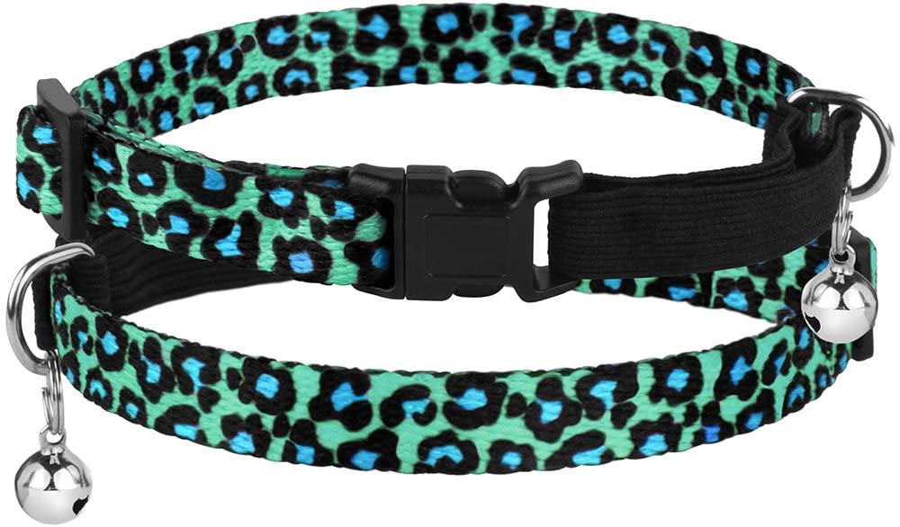 leopard print cat collar-cheetah print cat collar-how to open breakaway cat collar