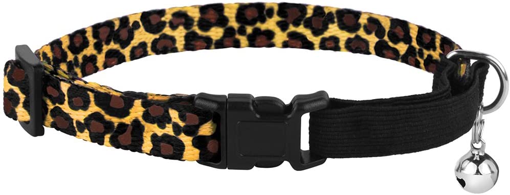 leopard print cat collar-cheetah print cat collar-how to open breakaway cat collar