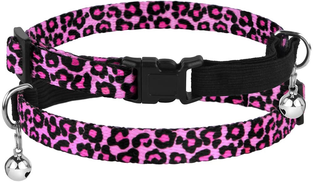 leopard print cat collar-cheetah print cat collar-how to open breakaway cat collar