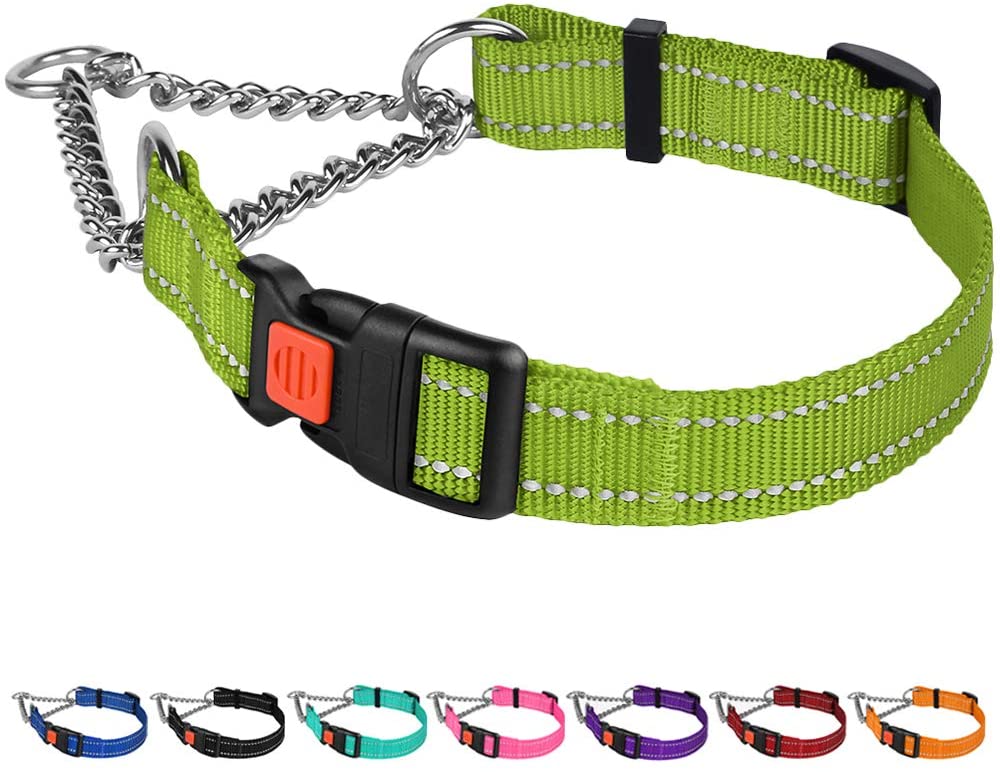 reflective martingale dog collar-reflective martingale collar-reflective martingale dog collars-martingale collar with quick-release buckle-side release dog collar