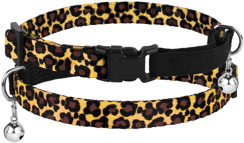 leopard print cat collar-cheetah print cat collar-how to open breakaway cat collar