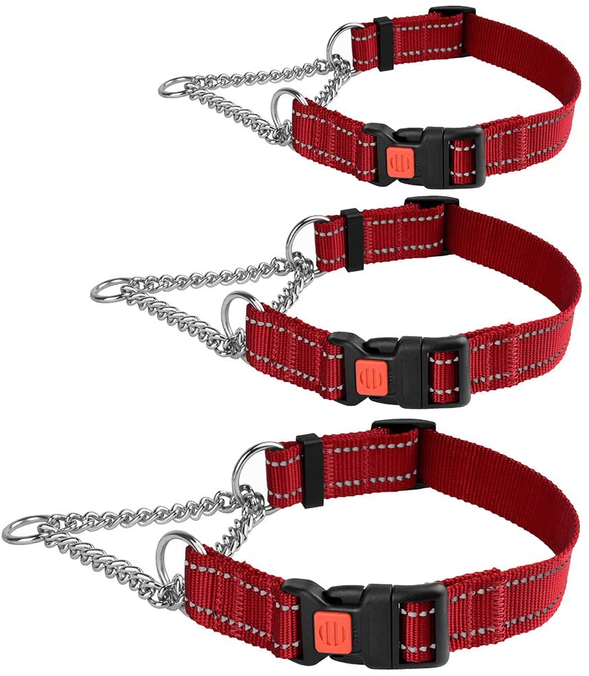 reflective martingale dog collar-reflective martingale collar-reflective martingale dog collars-martingale collar with quick-release buckle-side release dog collar