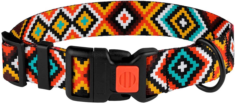 tribal dog collars-tribal dog collar-collar azteca-pattern dog collars-pattern for dog collars