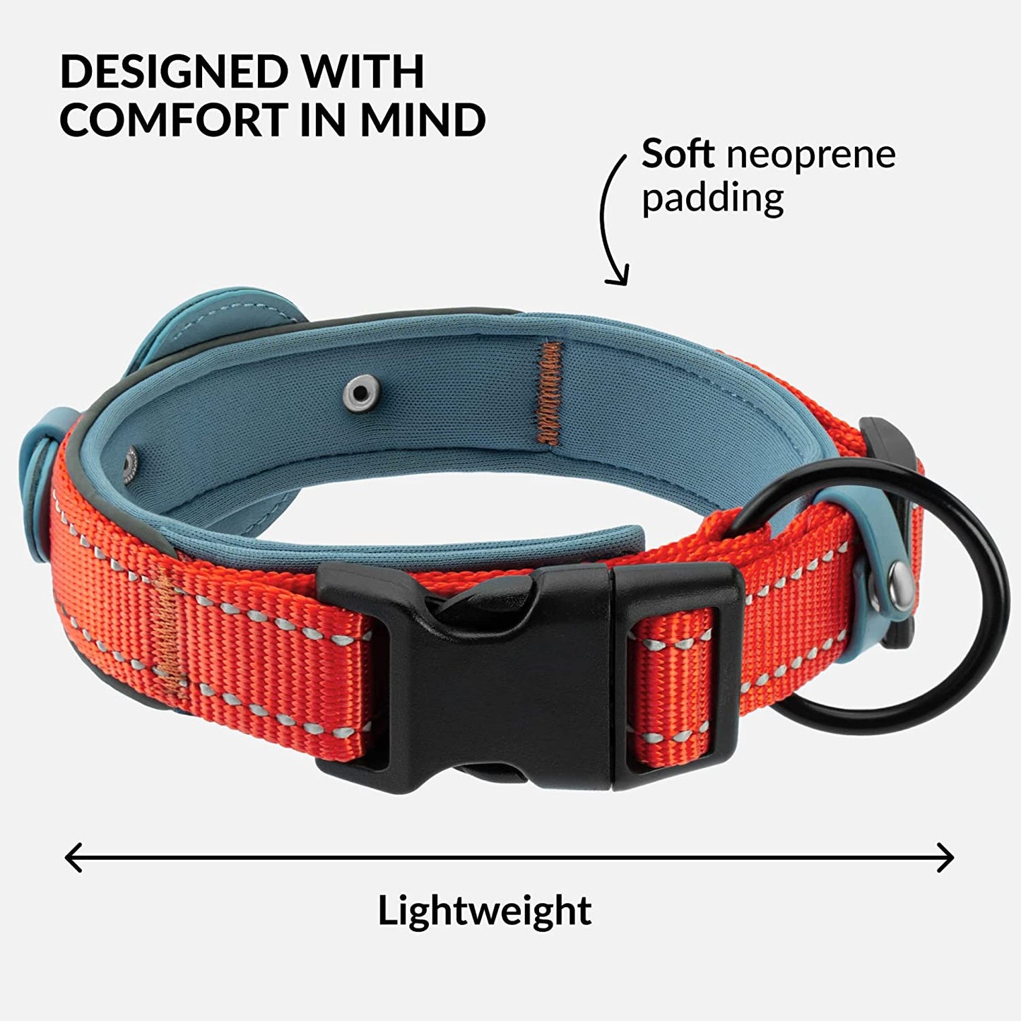 Airtag Dog Collar, CollarDirect, Reflective Dog Collar for Apple Air Tag for Large, Medium, and Small Dogs