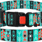 Dog Collar for Small Medium Large Dogs or Puppies, Cute Unique Design with a Quick Release Buckle, Tribal Ethnic Aztec Pattern, Adjustable Soft Nylon