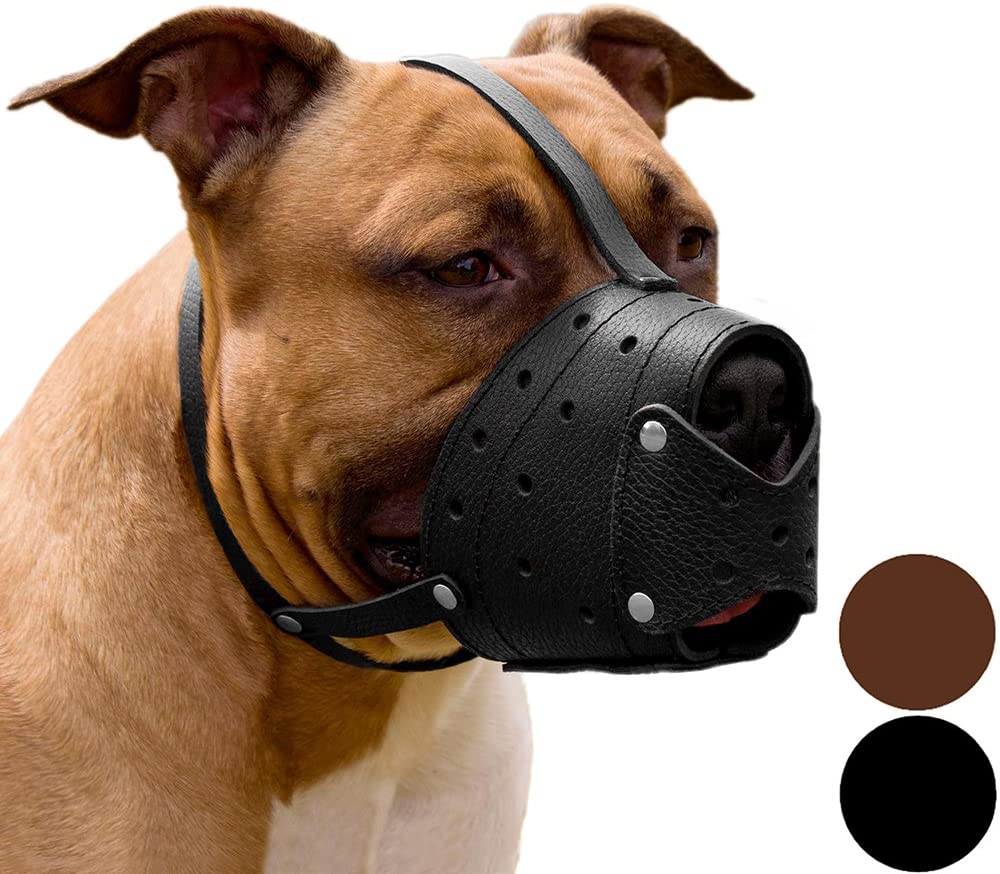 Maulkorb aus Leder für Deutsche Schäferhunde, Staffordshire Terrier, Pitbull