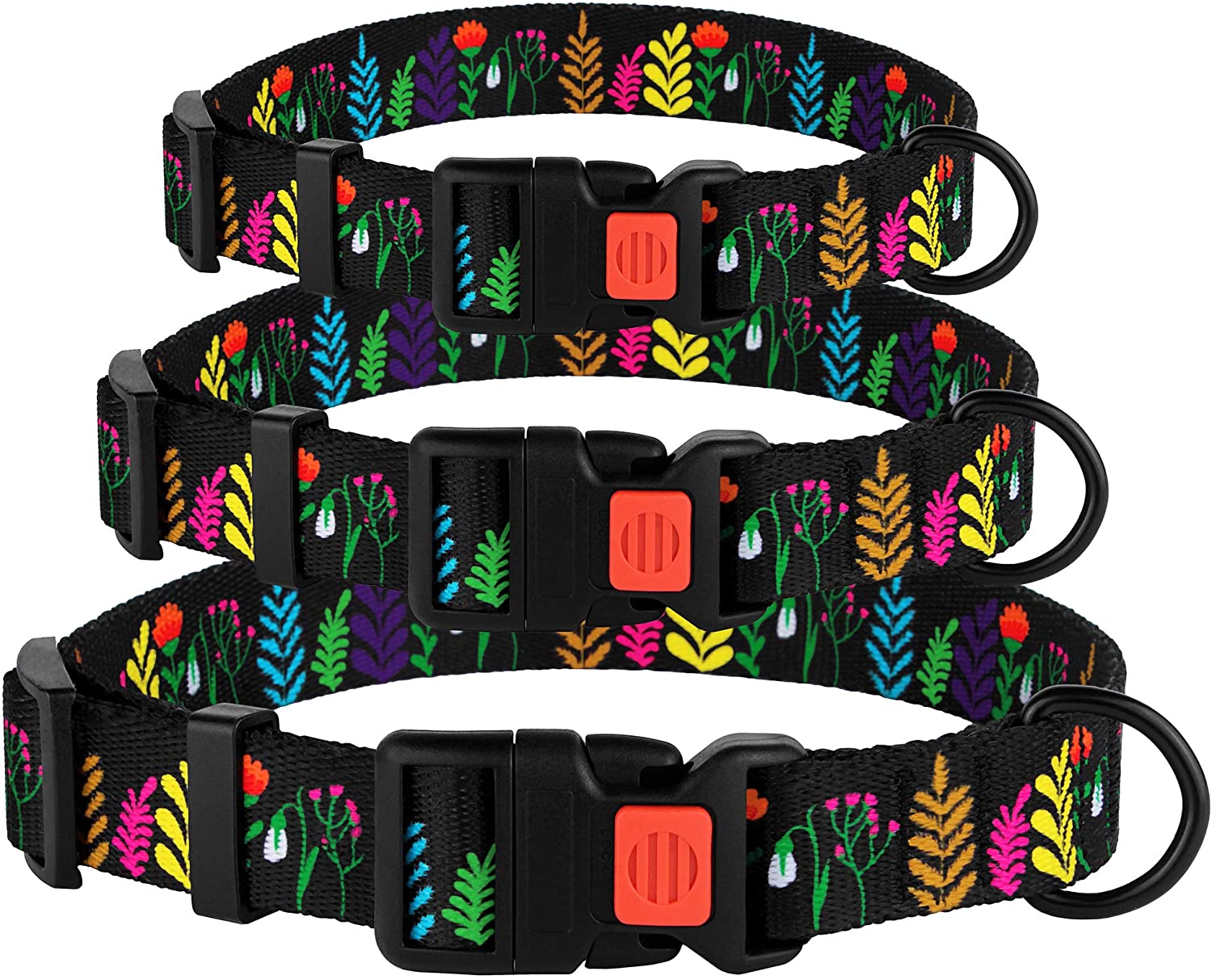 Floral Dog Leash – 4-Foot Nylon Leash With Ribbon Trim For Small To Large Dogs (Green)