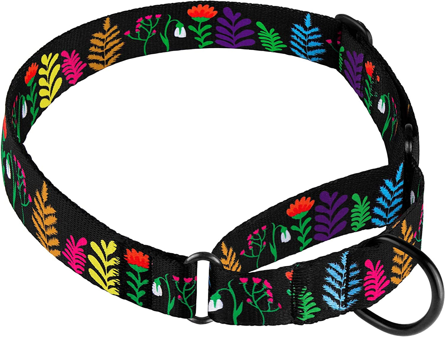 Martingale Collars for Dogs Heavy Duty Floral Pattern Female Safety Nylon Training Wide Collar Flower Design