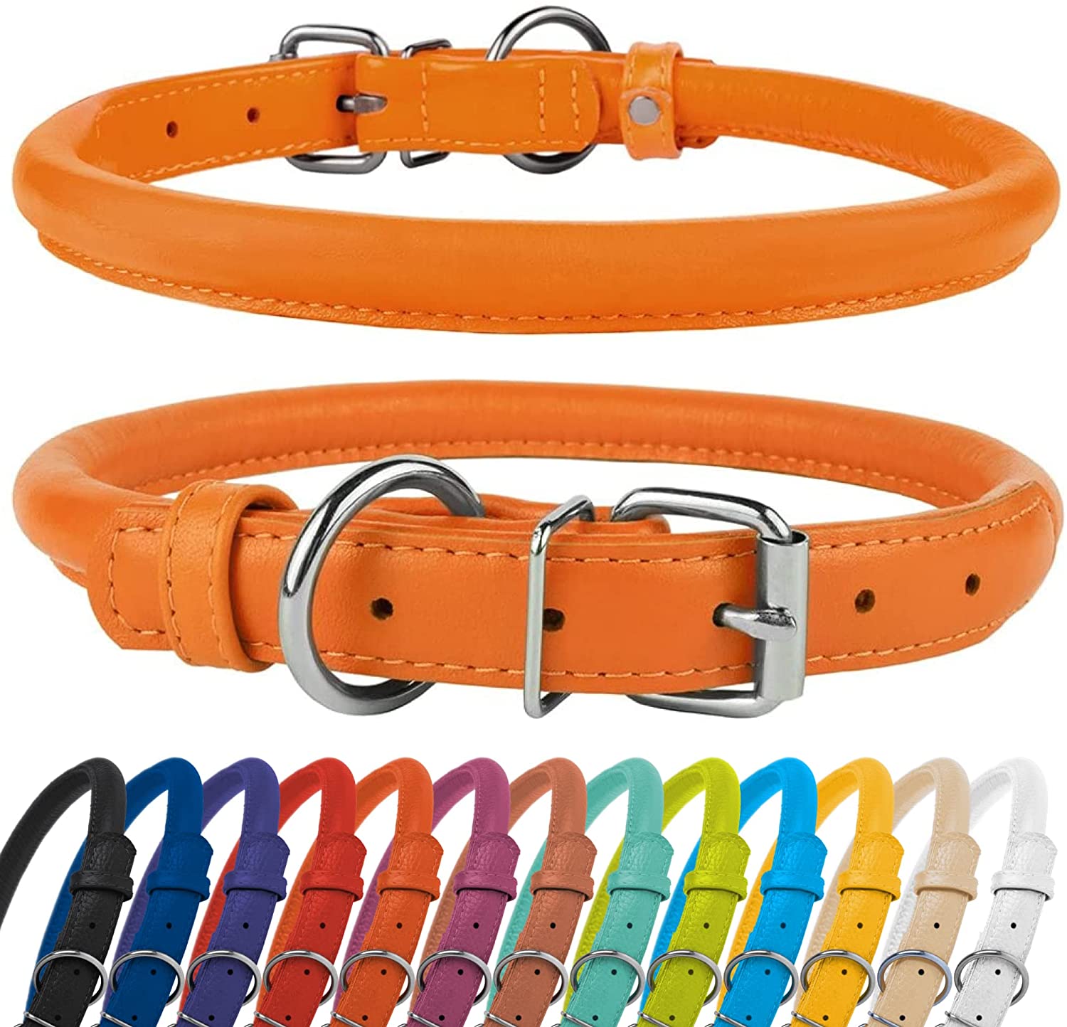 Rolled leather hot sale dog leads