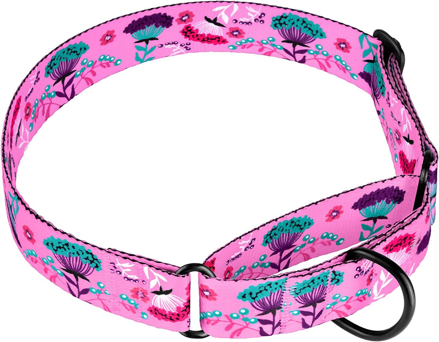 Martingale Collars for Dogs Heavy Duty Floral Pattern Female Safety Nylon Training Wide Collar Flower Design