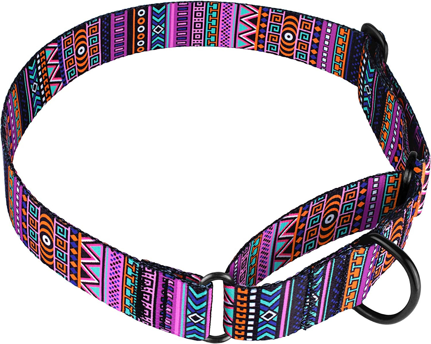 Martingale Collars for Dogs Heavy Duty Tribal Pattern Adjustable Soft Safety Training Nylon Wide Pet Collar