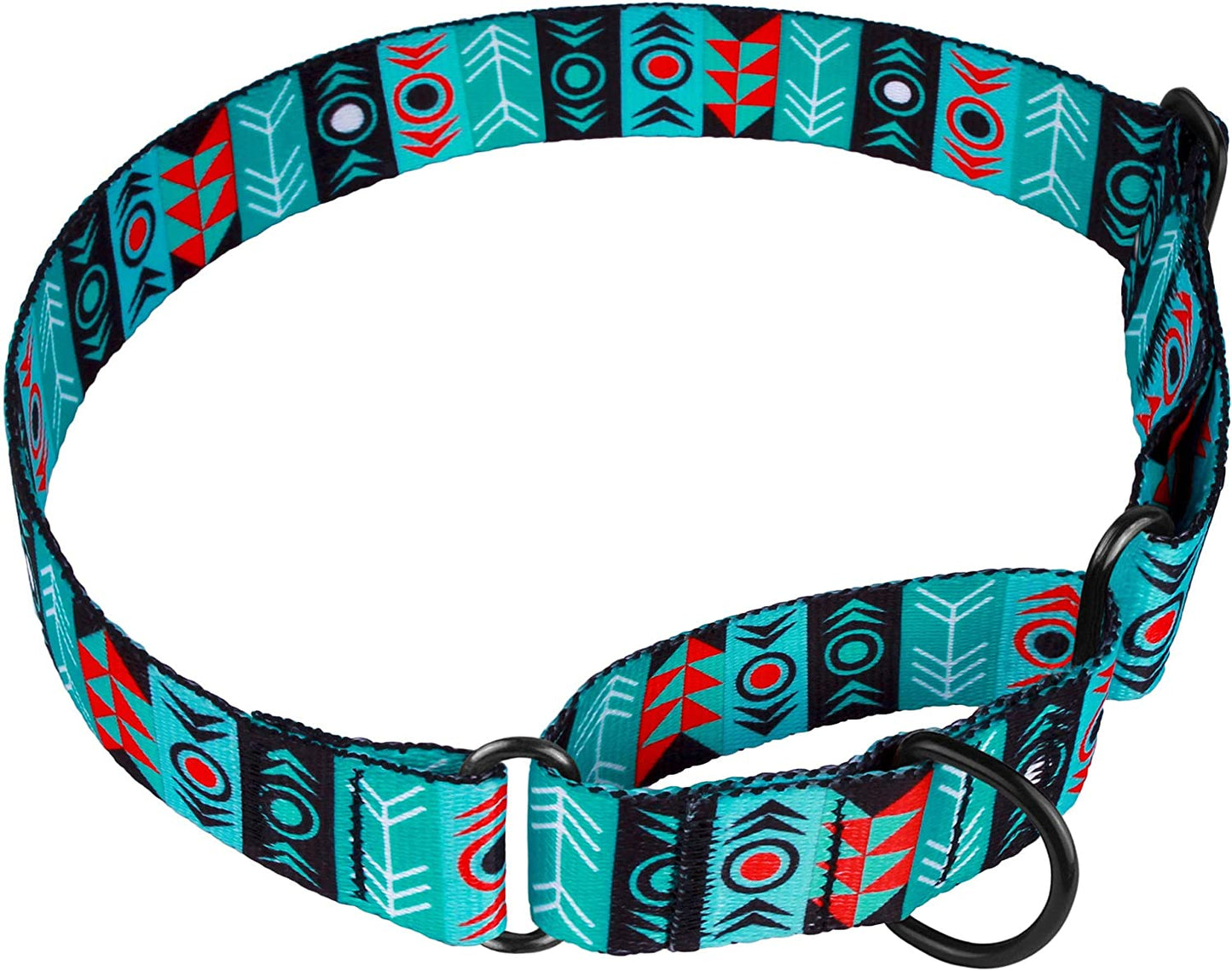 Martingale Dog Collar Nylon Safety Training Tribal Pattern Adjustable Heavy Duty Collars for Dogs Medium Large