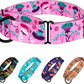 Martingale Collars for Dogs Heavy Duty Floral Pattern Female Safety Nylon Training Wide Collar Flower Design